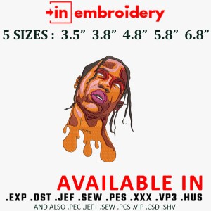 TRAVIS SCOTT Rapper Embroidery Design 5 Sizes