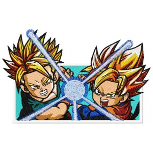 Trunks And Goten Embroidery Design 3 Sizes
