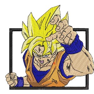 Super Saiyan Goku Embroidery Design 3 Sizes