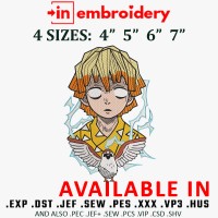 Zenitsu Agatsuma Bird Embroidery Design 4 Sizes