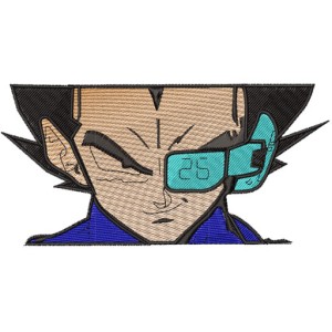 Vegeta Saiyan Sensor Embroidery Design 3 Sizes