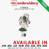 Vanellope Embroidery Design 6 Sizes Free Download