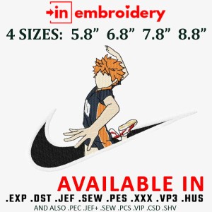 Hinata Volley ball Embroidery Design 4 Sizes