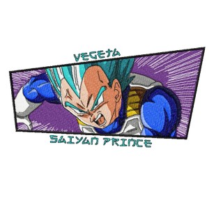 Vegeta Saiyan Prince Embroidery Design 3 Sizes