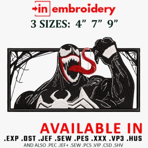 Venom Box Embroidery Design 3 Sizes