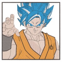 Goku Blue Hair Embroidery Design 3 Sizes