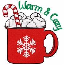Warm and Cozy Christmas Machine Embroidery Design 4 Sizes
