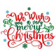 We Wish You a Very Merry Christmas machine Embroidery Design 4 Sizes