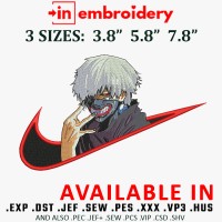 Swoosh x Kaneki Tokyo Ghoul Embroidery Design 3 Sizes