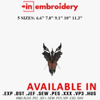 White Fatalis Monster Hunter Dragon Embroidery Design 5 Sizes