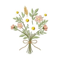 Wildflower Bouquet Embroidery Design Free Download