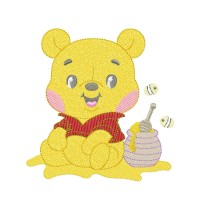 Winnie the Pooh Honey Pot Embroidery Design 6 Sizes Free Download