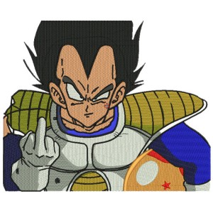 Vegeta Finger Embroidery Design 3 Sizes