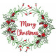 Wreath Merry Christmas Machine Embroidery Design 4 Sizes