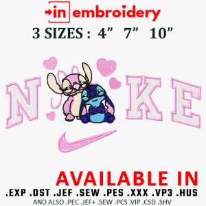 Lovers Pink Blue Rate Embroidery Design 3 Sizes