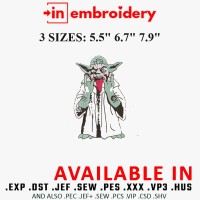 Yoda Star Wars Rock Embroidery Design 3 Sizes