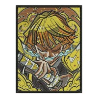 Zenitsu Sword Rectangle Embroidery Design 4 Sizes