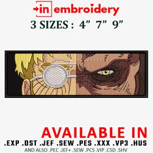 Zeke Attack of Titan Embroidery Design 3 Sizes