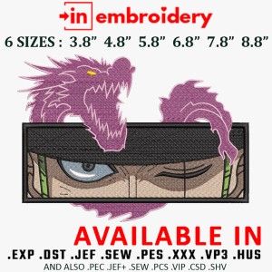 ZORO EYE DRAGON Embroidery Design 6 Sizes