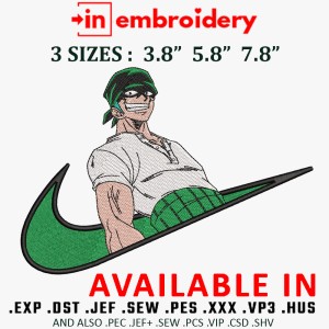 Swoosh x Zoro Embroidery Design 3 Sizes