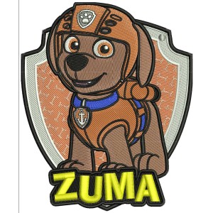 Zuma from Paw Patrol Embroidery Designs 2 Sizes