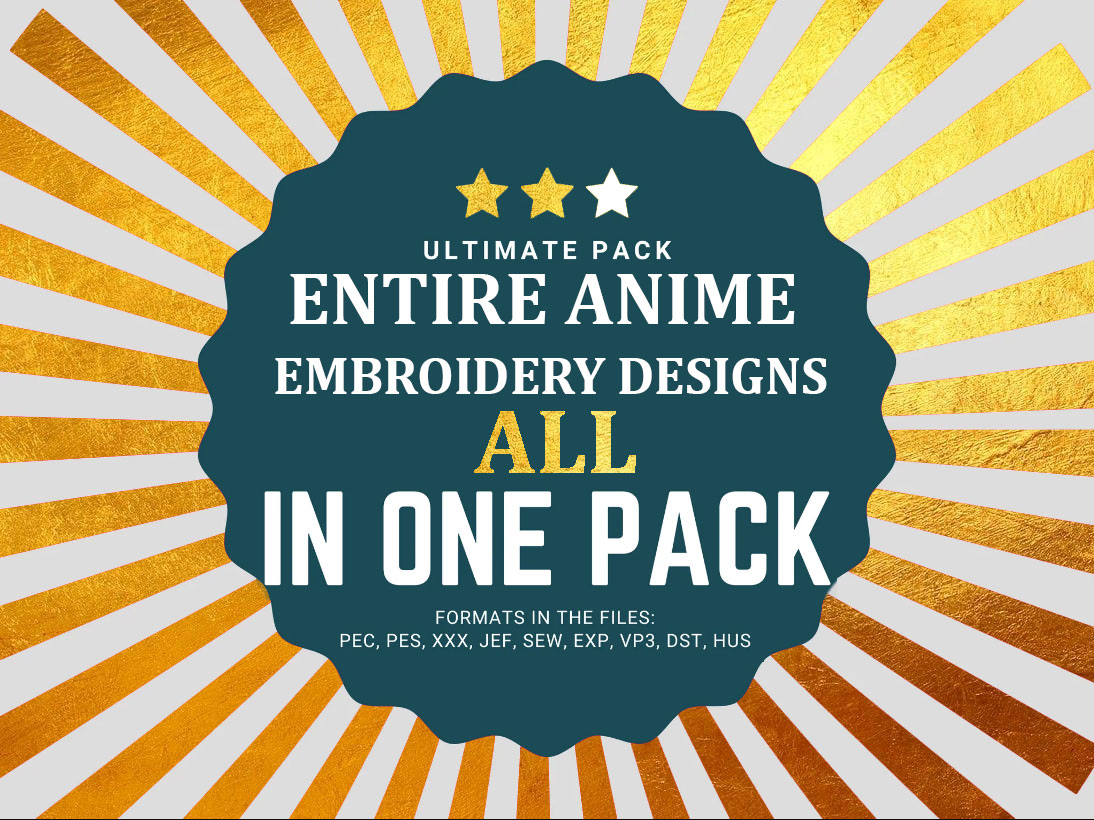 1200 DESIGNS: ENTIRE WEBSITE ANIME EMBROIDERY PACK! 