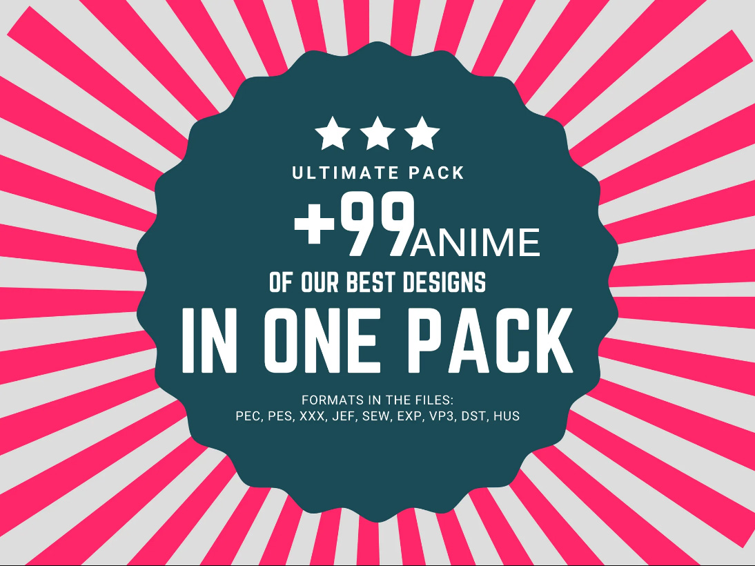 Anime Embroidery Designs Ultimate Pack