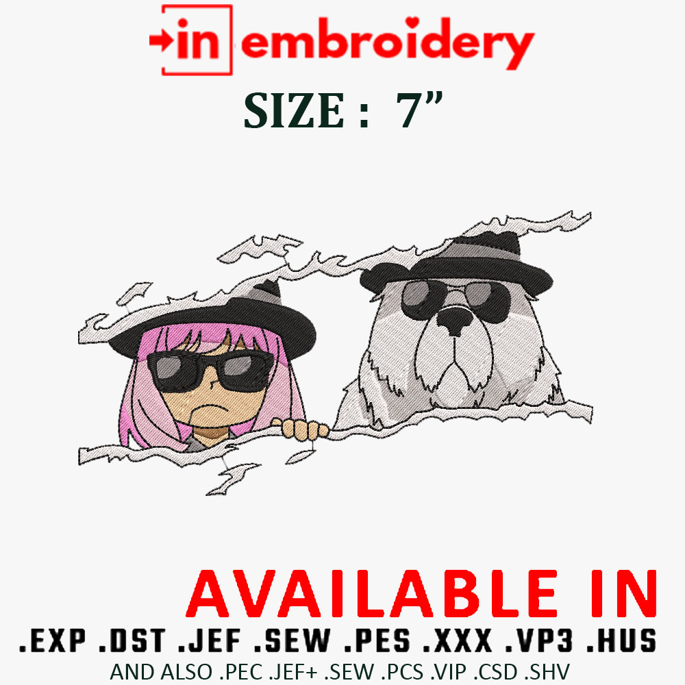 Anya and Perro Free Embroidery Design