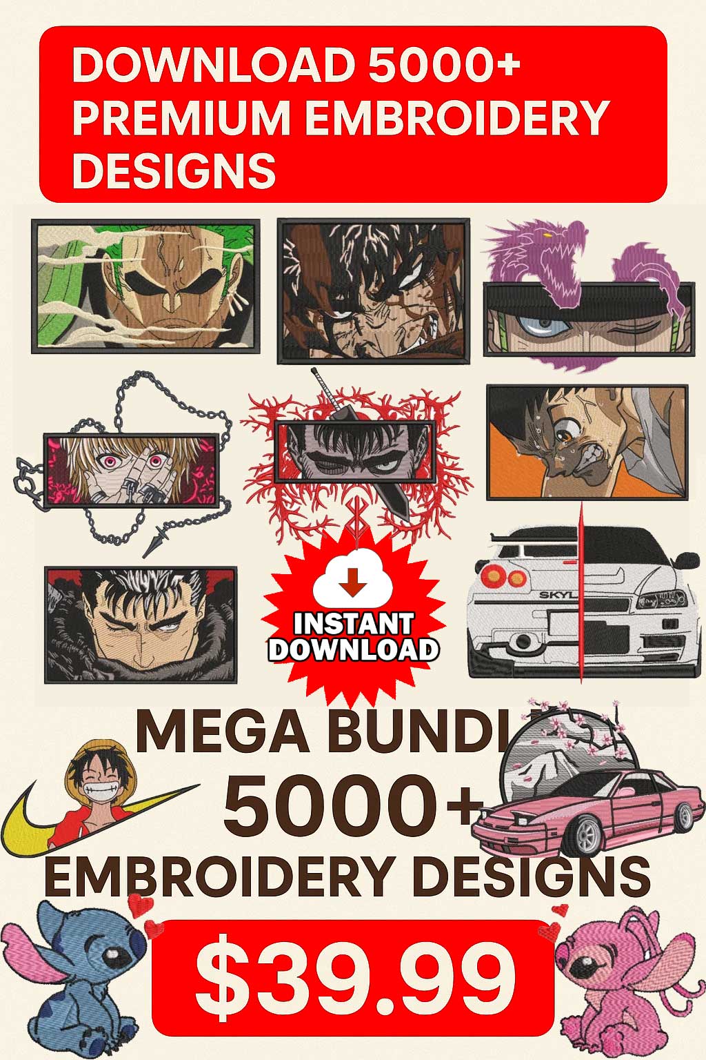 ✨ Unlock 5000 Premium Embroidery Designs – Instantly! ✨