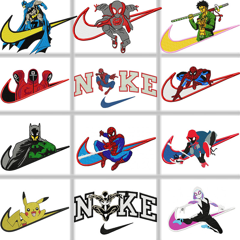 100 Swoosh X Anime Embroidery designs
