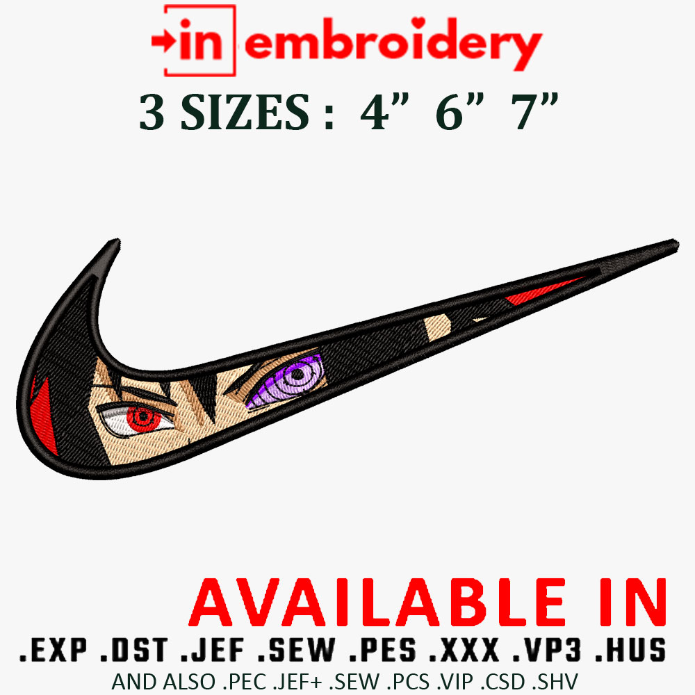 Swoosh x Sasuke v2 Embroidery Design 3 Sizes